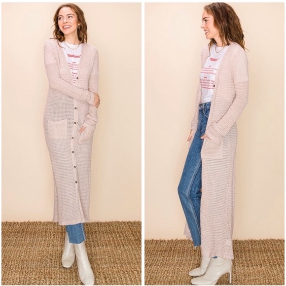 Sweaters - Longline button down cardigan